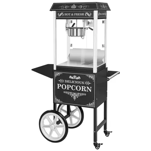 Popcornmaschine mit Wagen - schwarz
